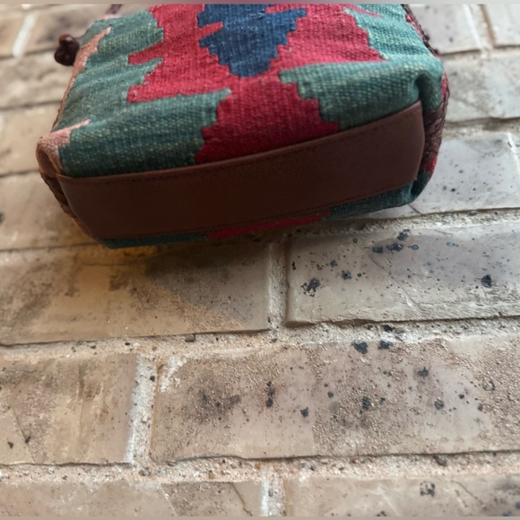 LJS Bohemian Aztec woven wool shoulder bag Braided Lea Shoulder Bag - Picture 5 of 11